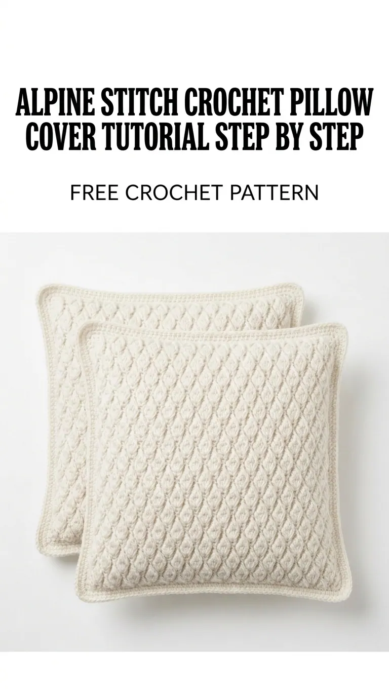 Alpine Stitch Crochet Pillow Cover Pattern for Beginners