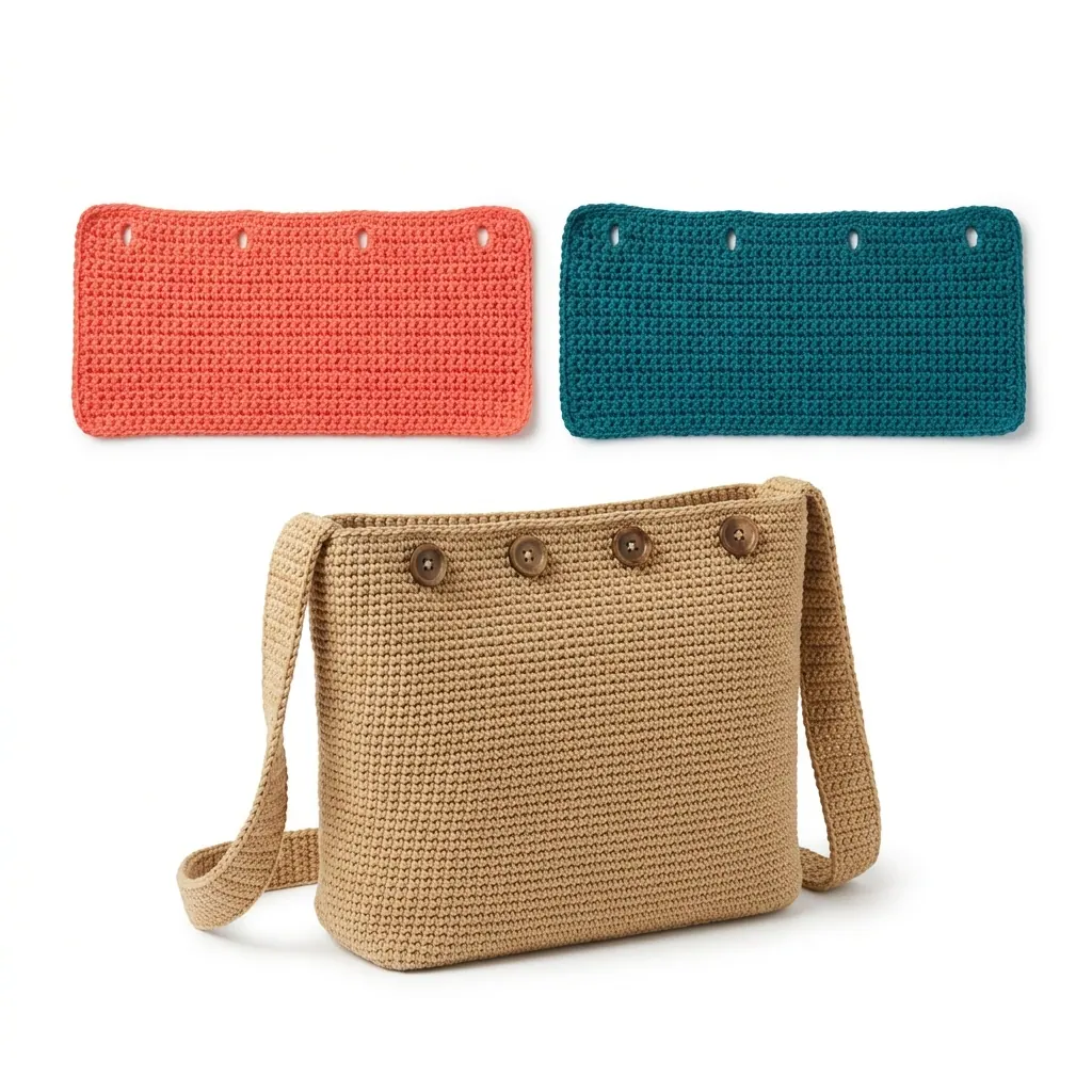Crochet Bag With Swappable Button-On Flaps (The Flip Flap Bag) Pattern for Beginners
