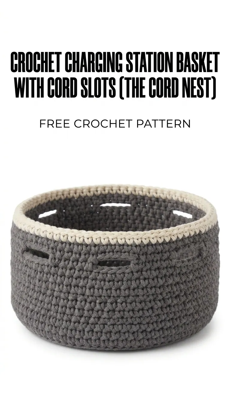 Crochet Charging Station Basket Pattern for Beginners