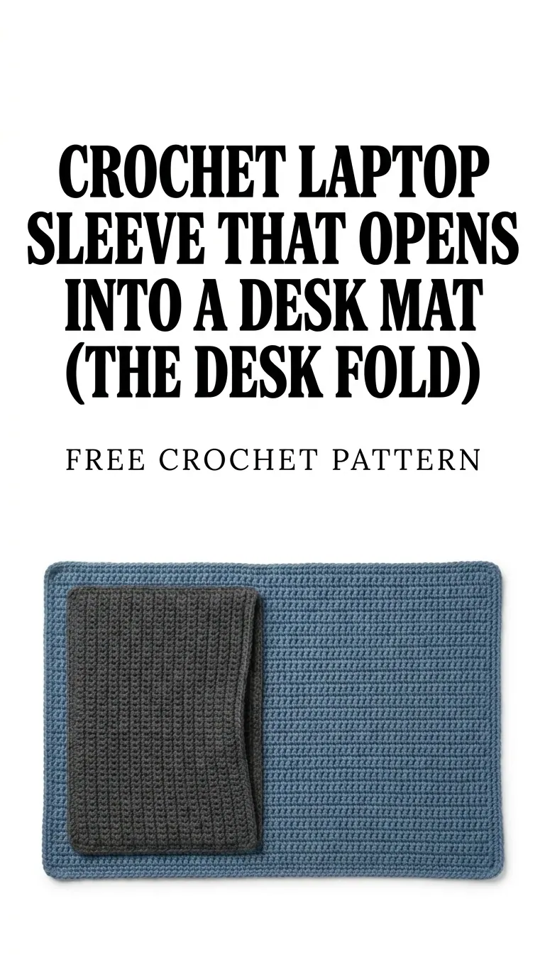 Crochet Laptop Sleeve That Opens Into a Desk Mat Pattern for Beginners