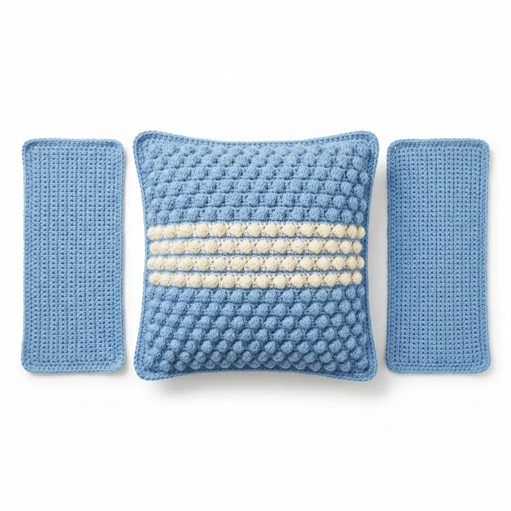 Free Bobble Stitch Crochet Cushion Cover Pattern for Beginners