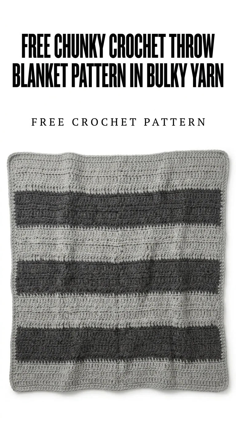 Free Chunky Crochet Throw Blanket Pattern for Beginners