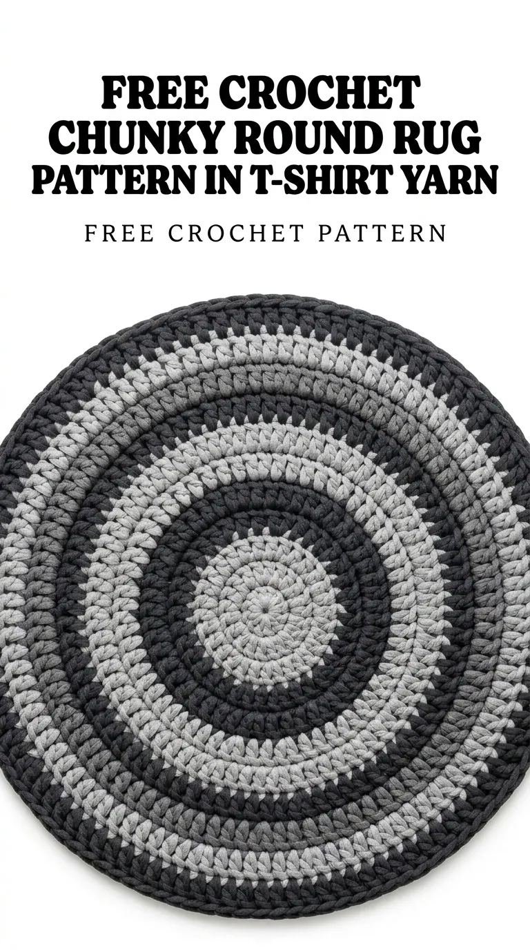 Free Crochet Chunky Round Rug Pattern for Beginners