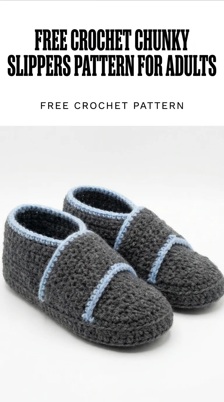 Free Crochet Chunky Slippers Pattern for Beginners