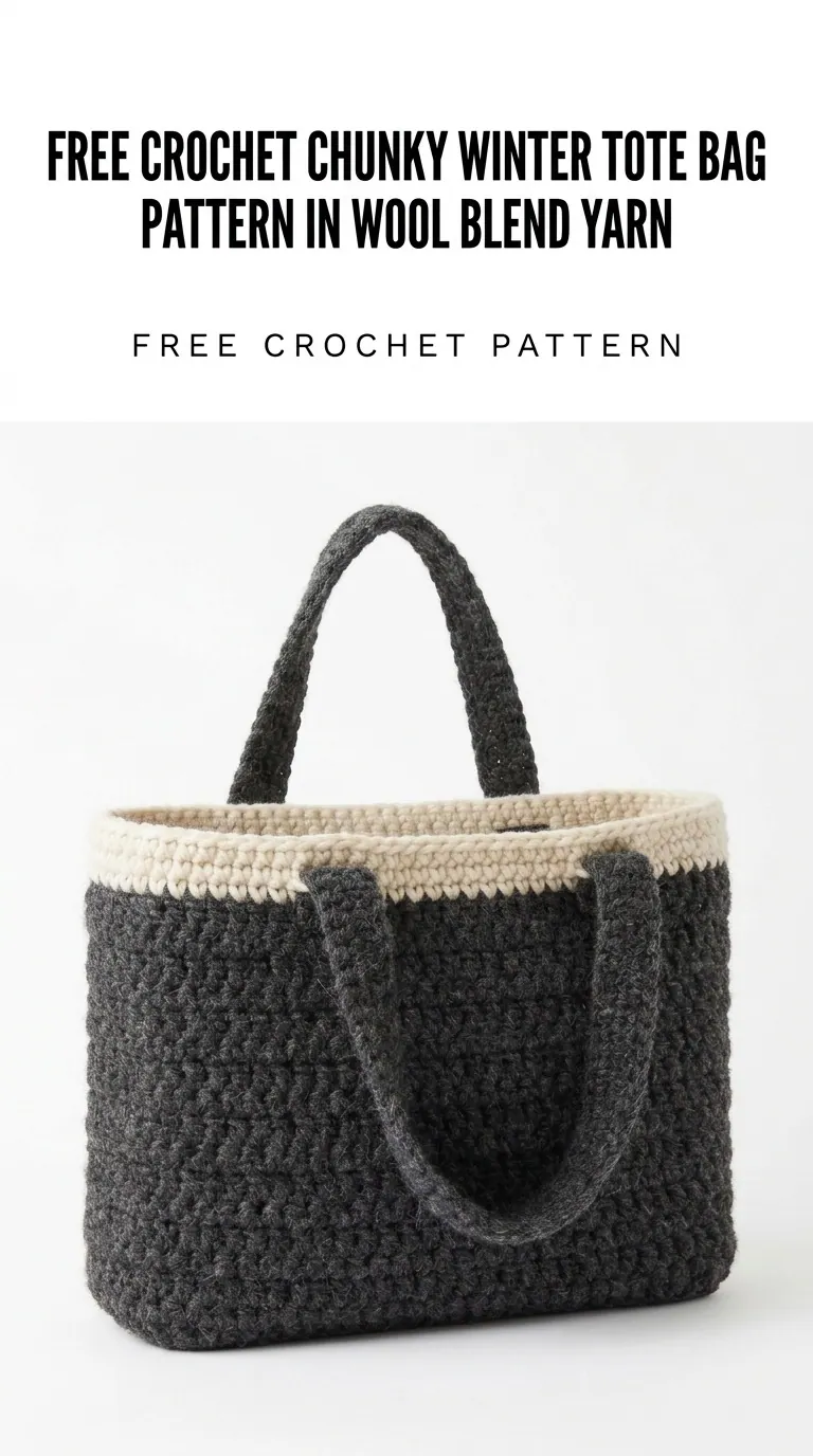 Free Crochet Chunky Winter Tote Bag Pattern for Beginners
