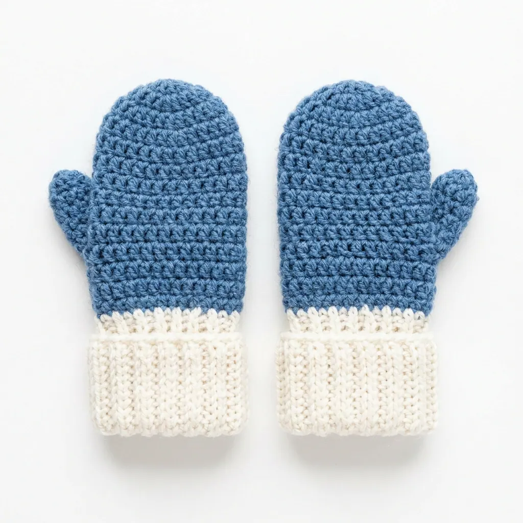 Free Crochet Kids Mittens Pattern With Long Ribbed Cuffs