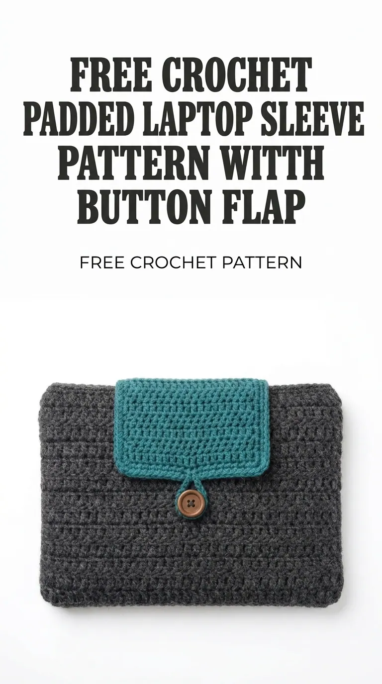 Free Crochet Padded Laptop Sleeve Pattern for Beginners
