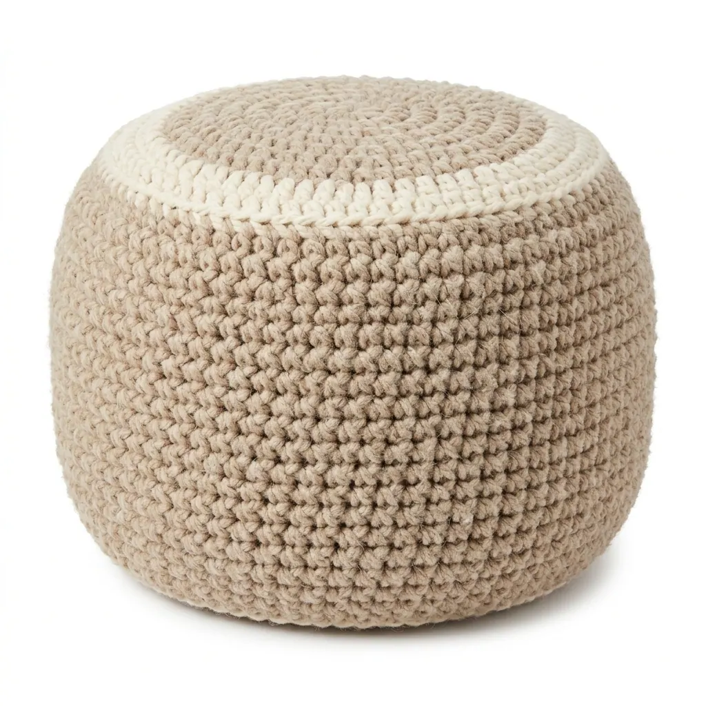 Free Crochet Pouf Ottoman Cover Pattern for Beginners
