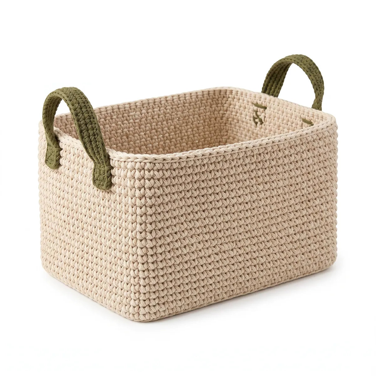 Rectangular Crochet Shelf Basket Pattern for Beginners