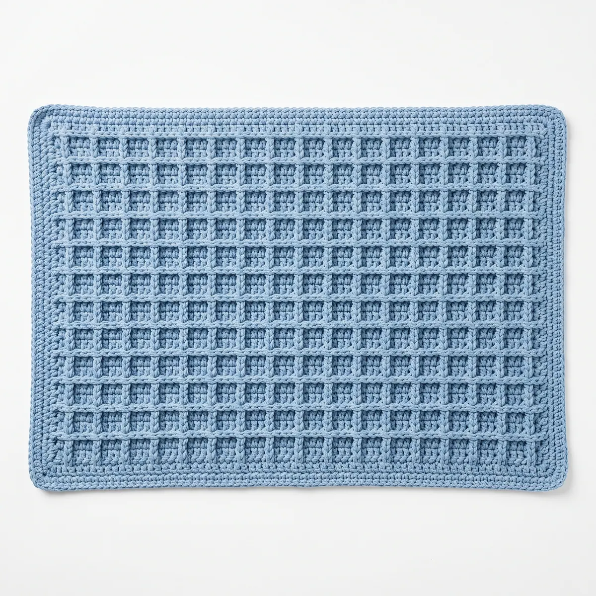 Waffle Stitch Crochet Bath Mat Pattern for Beginners